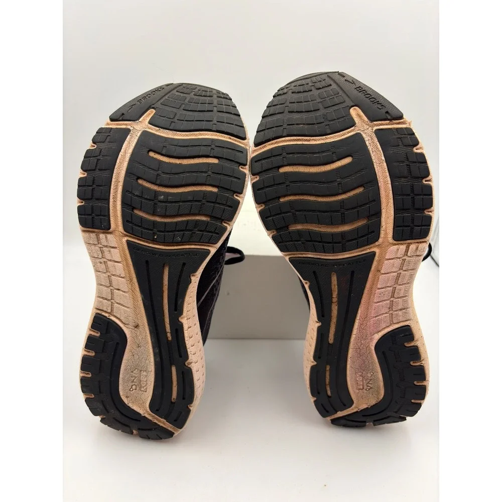 Brooks Glycerin 19 Womens 9.5 Wide D Running Shoes Black Rose Gold 1203431D074